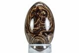 Swirling Polished Chocolate Calcite Egg - Pakistan #365814-1